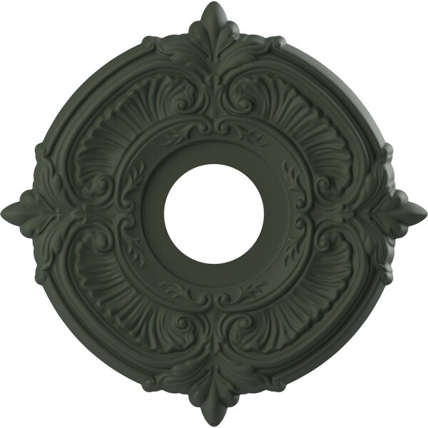 Ekena Millwork Attica PVC Medallion (Canopies up to 5"), 13"OD x 3 1/2"ID x 3/4"P, UltraCover Satin Hunt Club Green CMP13ATGHC - main